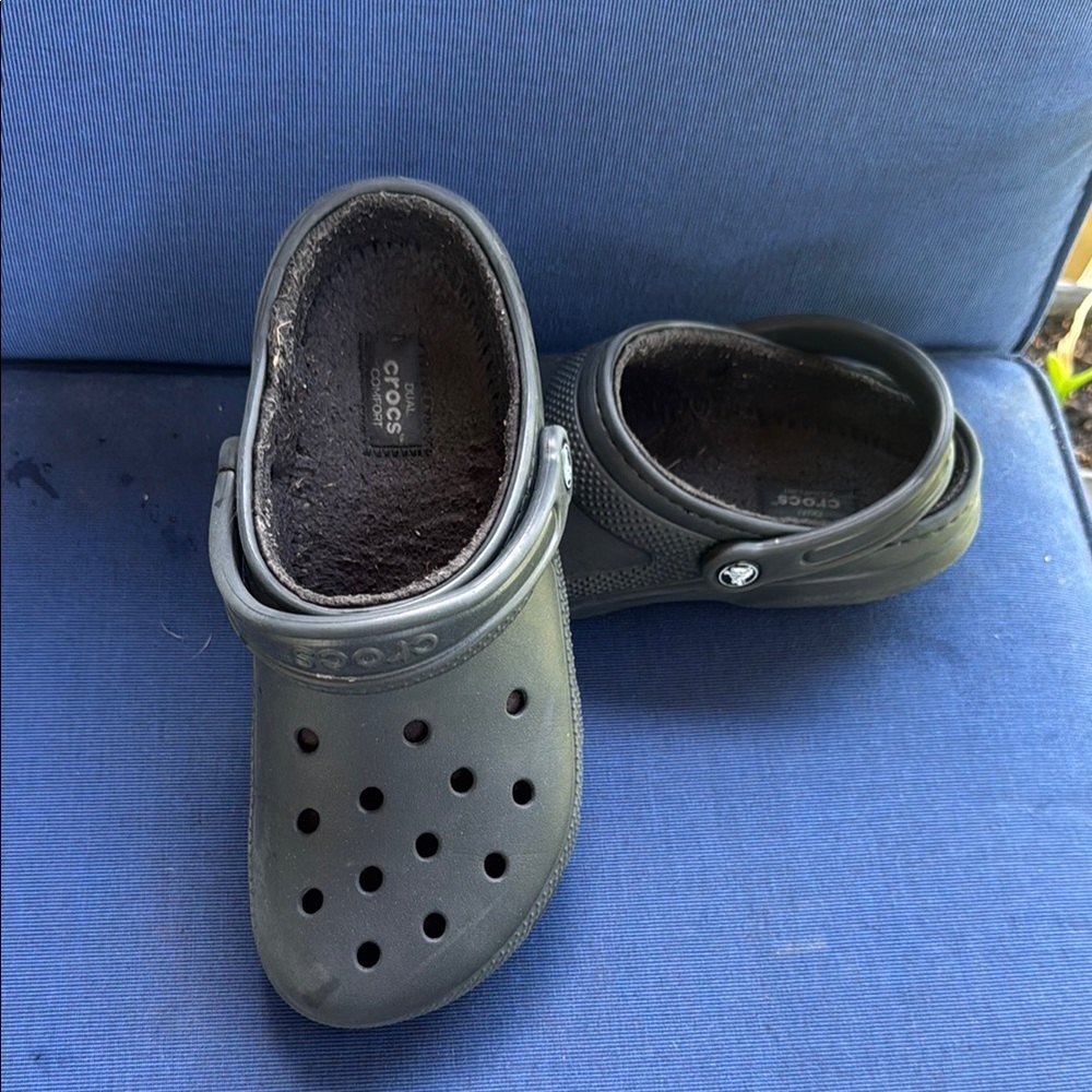 CROCS Black Loafers Slip-Ons with Perforated Design